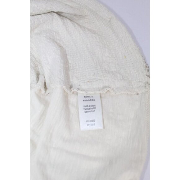 Coldwater Creek Sequin Tank Top Women's M Beige Gray Boho Minimalist Casual - Picture 8 of 13